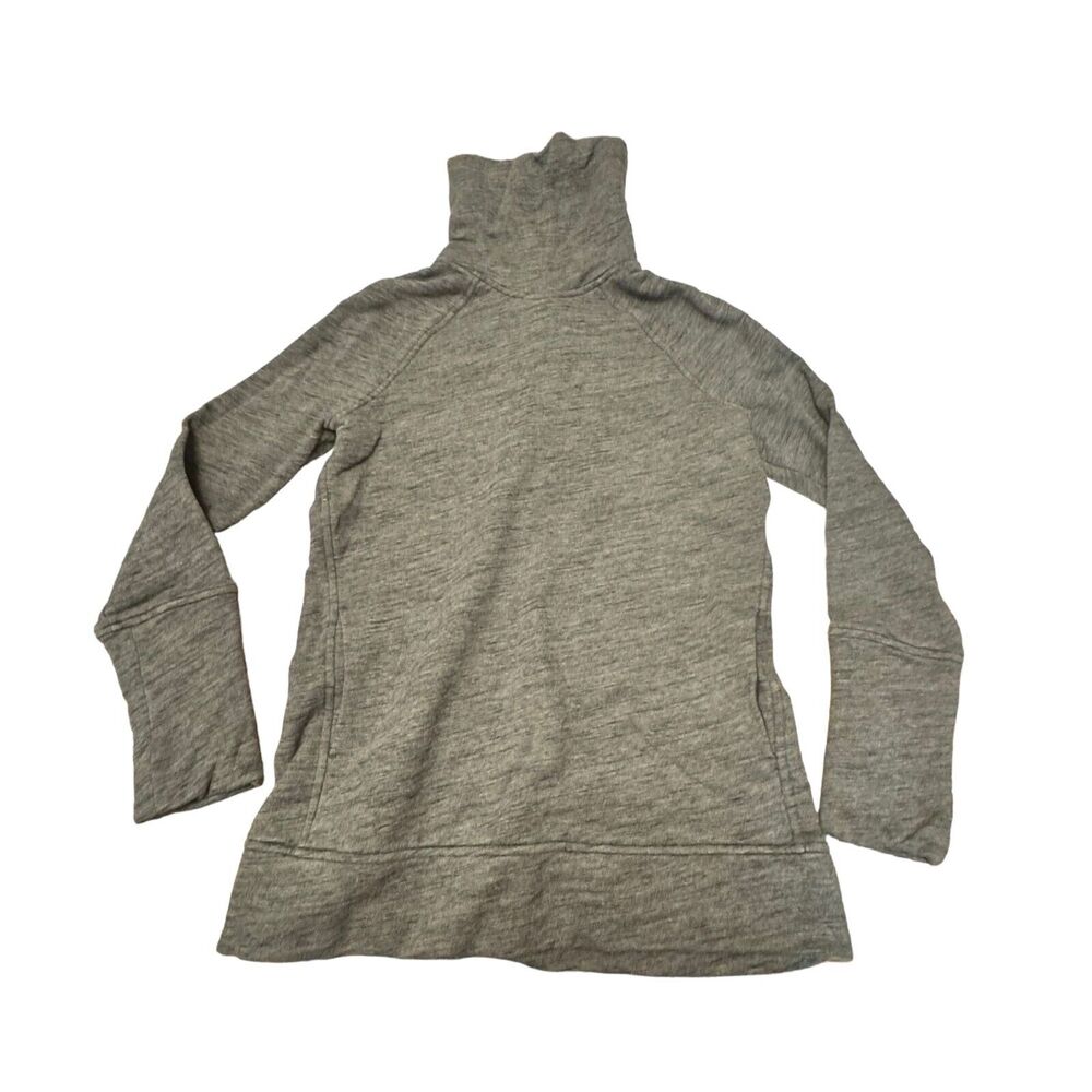 Lululemon To You Tunic Women's 4 Heathered Core Dark Gray Cotton Terry High Neck